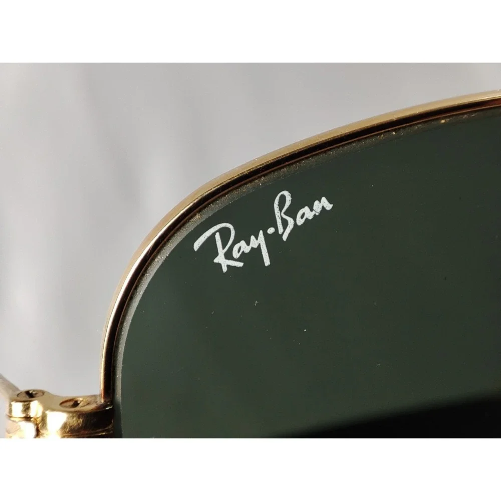Vintage B&L Ray-Ban USA Aviator Sunglasses 52-14 Gold G-15 Lenses with Case